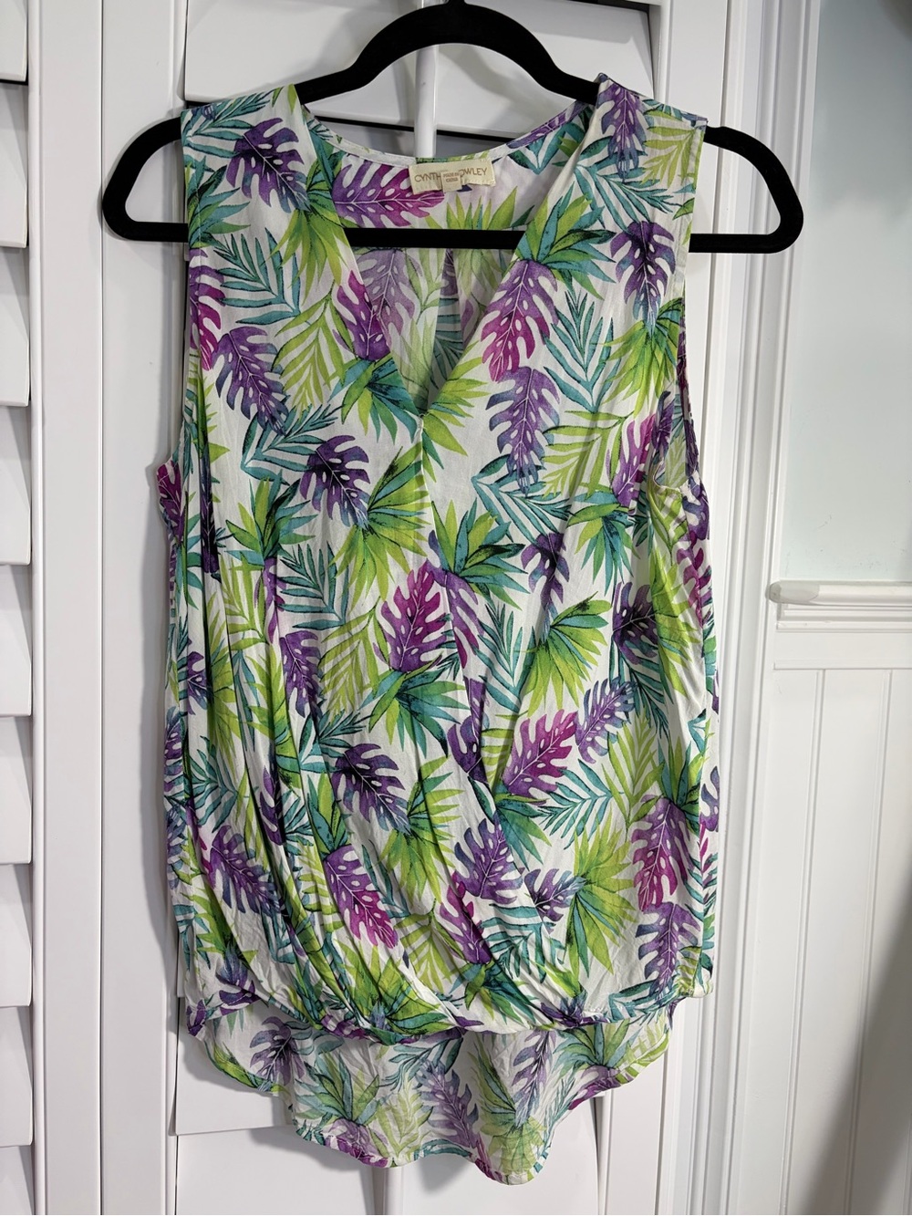 Cynthia Rowley Tropical Palm Leaf Print Tank Top sz Small